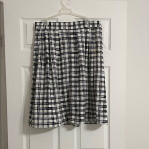 Eva Mendes for New York & Company Black and White Plaid A-Line Skirt